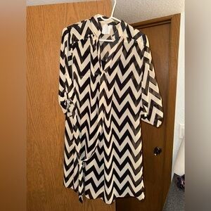 Chevron Black and White Dress